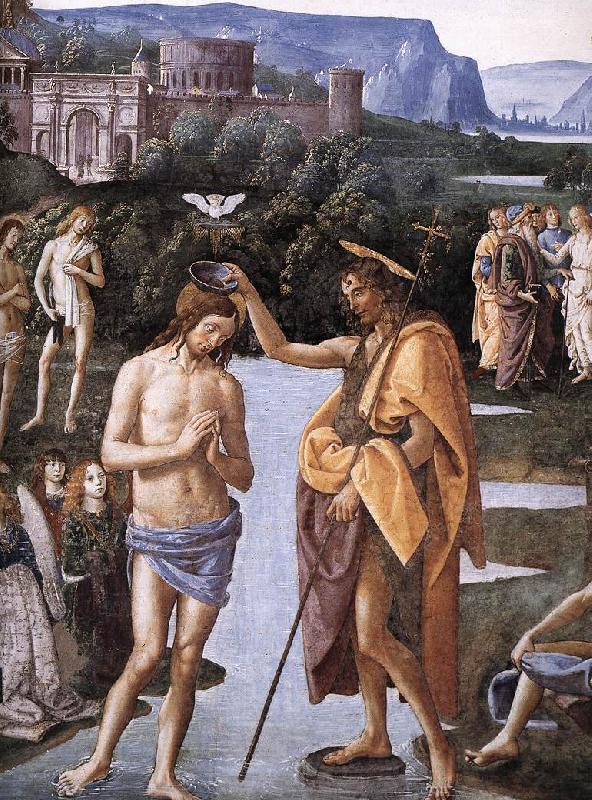 PERUGINO, Pietro Baptism of Christ (detail) a France oil painting art